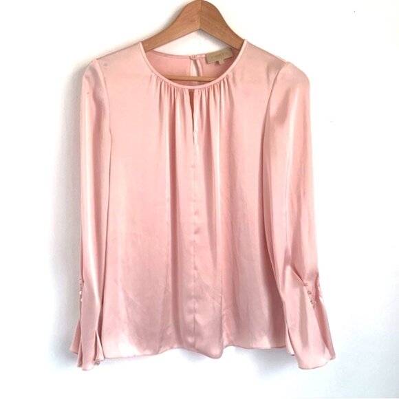 Vintage 90s Y2K Ports Pink Satin Blouse - Picture 4 of 9